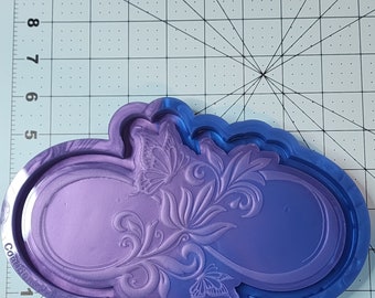 Infinity tray silicone mold. Floral/butterfly infinity silicone tray mold
