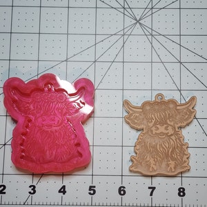 Cute Highland floral cow silicone mold. Cow silicone mold, Keychain mold, animal mold