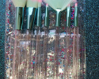 Lege zwevende invulbare glitter make-up kwasten, doe-het-zelf make-up kwasten