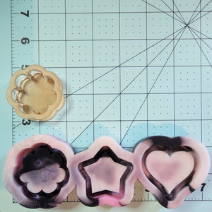 Heart, star and flower shaker silicone keychain mold