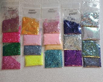 Farbwechsel-Glitzer, lösungsmittelbeständiger Polyester-Glitzer, Nagel-Glitzer, Tumbler-Glitzer, Epoxy-Glitzer.