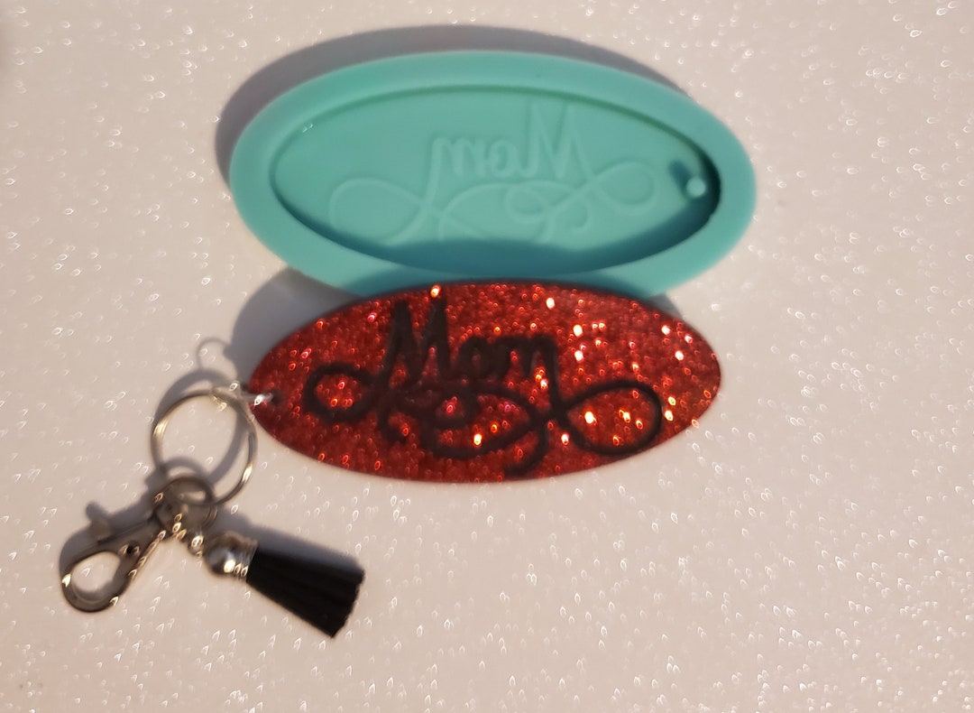 Mom Oval Silicone Keychain Mold Keychain Mold Etsy