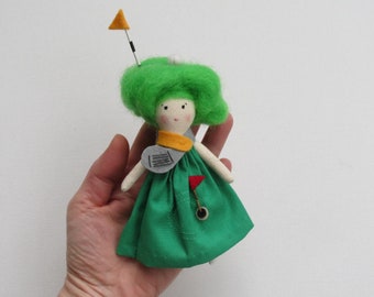 Crazy golf lady decoration / keepsake mixed media doll