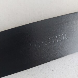 Vintage Jaeger black leather belt Swarovski butterfly crystal buckle Size small Made in England image 4