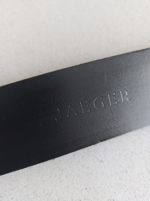 Vintage Jaeger black leather belt - Swarovski but… - image 4