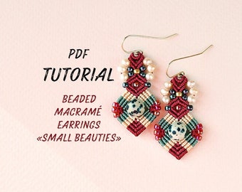 PDF tutorial - Macramé earrings "Small Beauties", beginner level, instant download