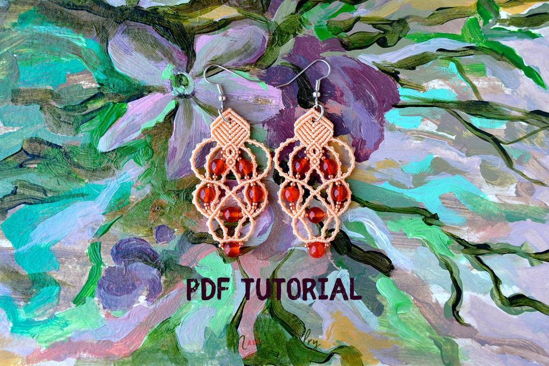 PDF Tutorial Lacy Macrame Earrings DIY Project Step by Etsy