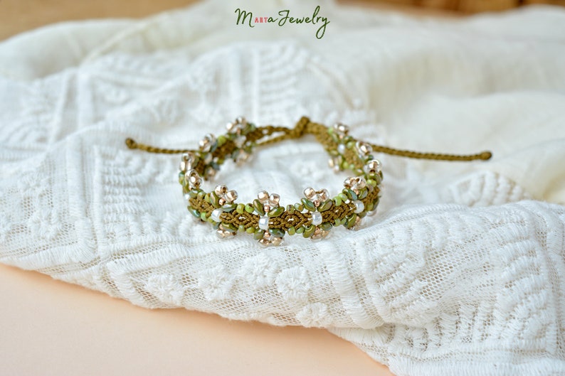 PDF Tutorial Floral Beaded Macrame Friendship Bracelet DIY - Etsy