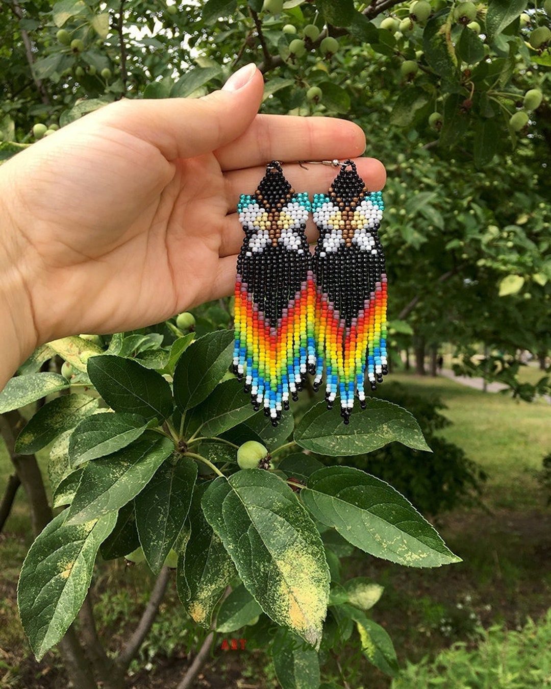 Beaded fringe hotsell earrings