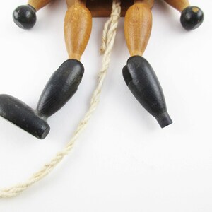Pull String Cat Fun, Painted Wood Cat Figure Pull String With Wood Ball Pops up and ...