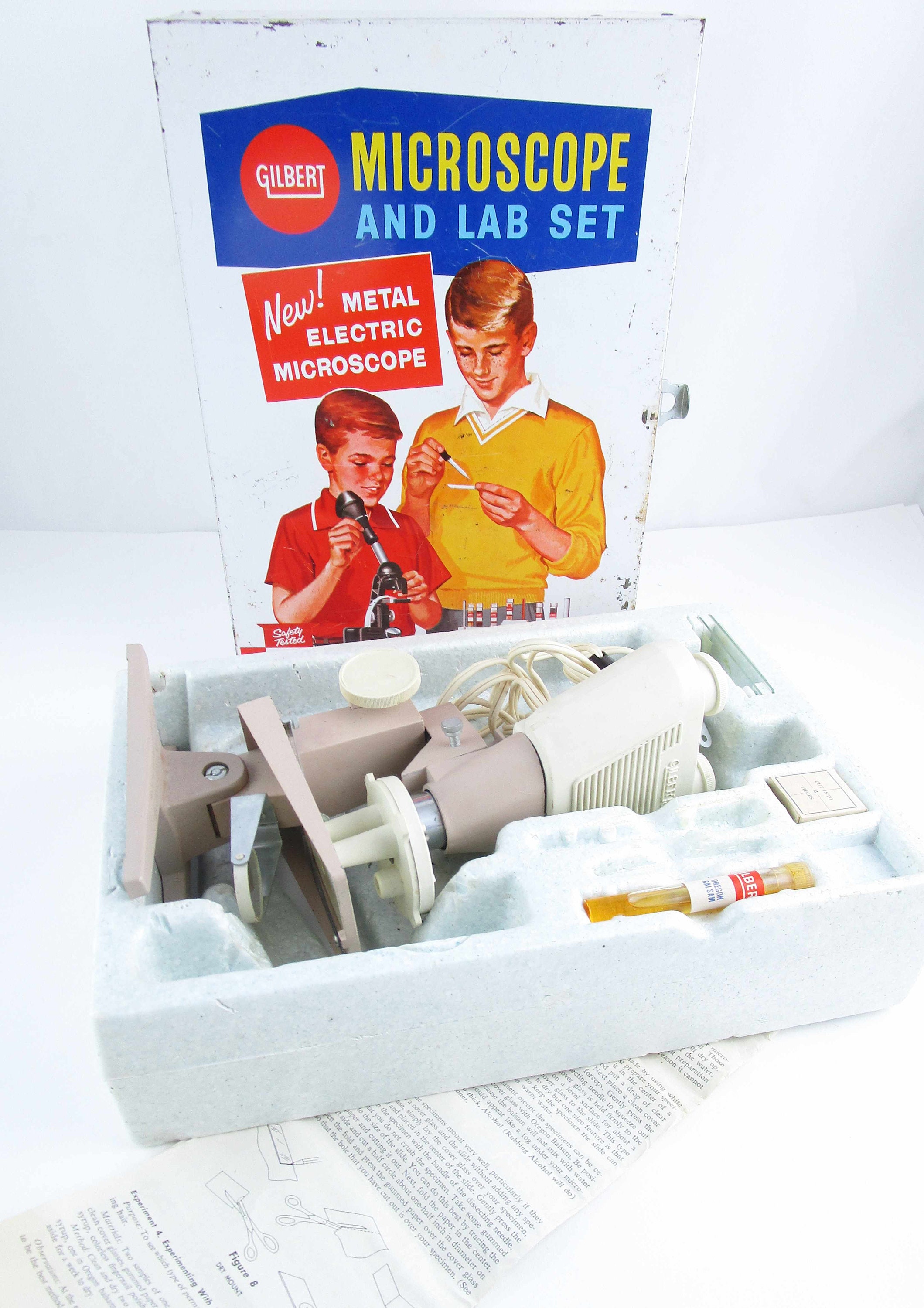 Super Fun 'gilbert Microscope and Lab Set' in Original Metal Box