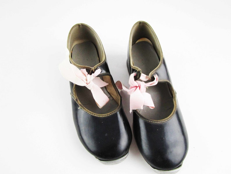 Child's Tap Shoes 'nino' Taps With Pink Ribbon - Etsy