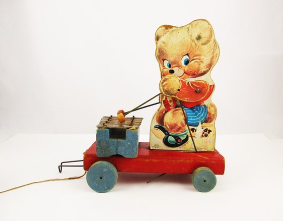 Pull Toy Teddy Zilo No 777 Fisher Price Toy Etsy Pull Toy Teddy Zilo No 777 Fisher Price Toy Etsy