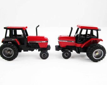 Two Miniature Tractors - 1:64 Scale - Metal Toys - Ertl