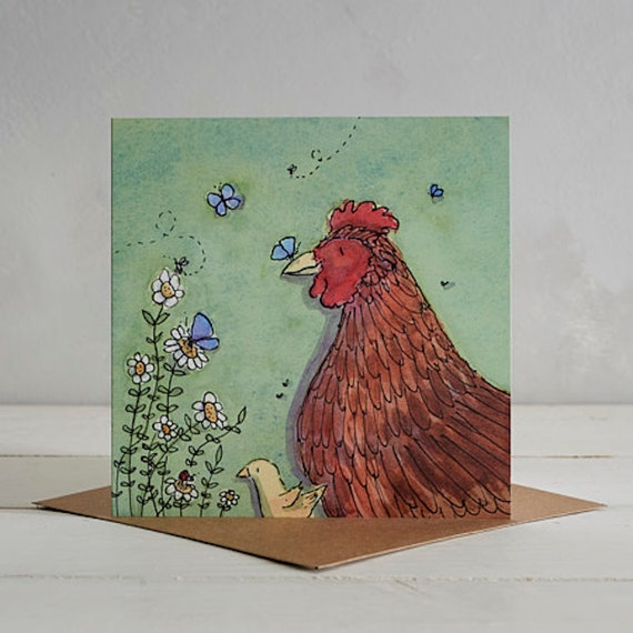 Camilla and Maud Chicken Greetings Card Etsy UK