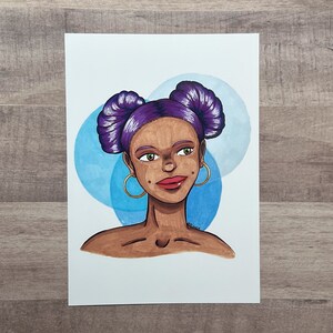 Small Art Print-Purple Hair