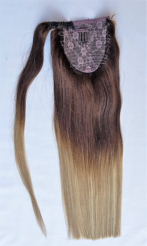 18inches Ombre Balayage 100 Human Hair Wrap Around Ponytail Etsy