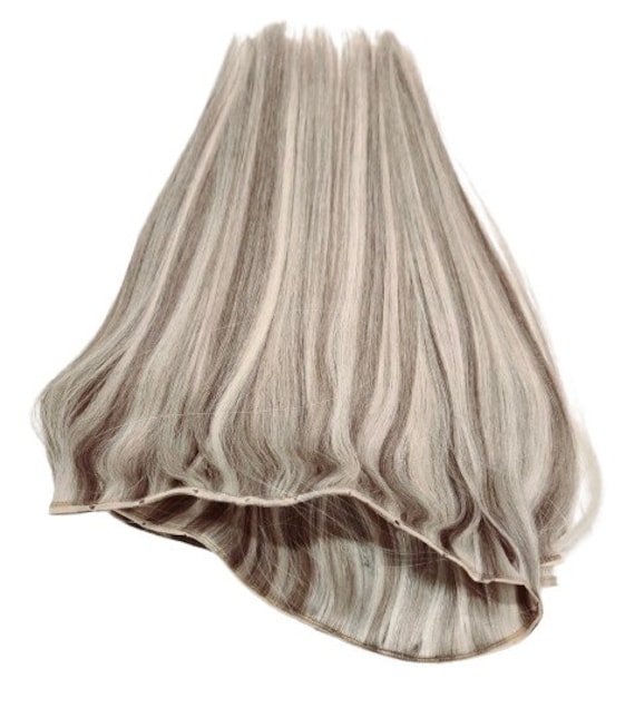 Set of 2 Ash blonde Hair Extensions! Ash Blonde Highlights (17A/60A) Sew-In Weft Hair Extensions  main image 2