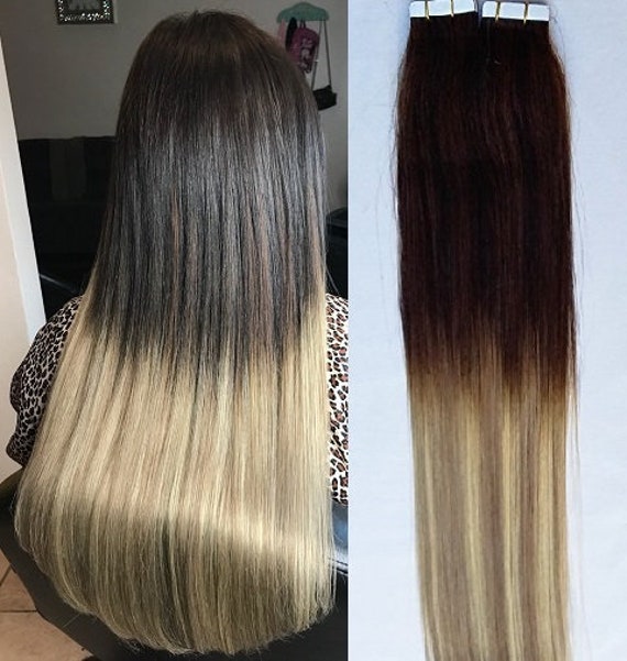 Haar Faux Sie Ombre Balayage Tape In Etsy