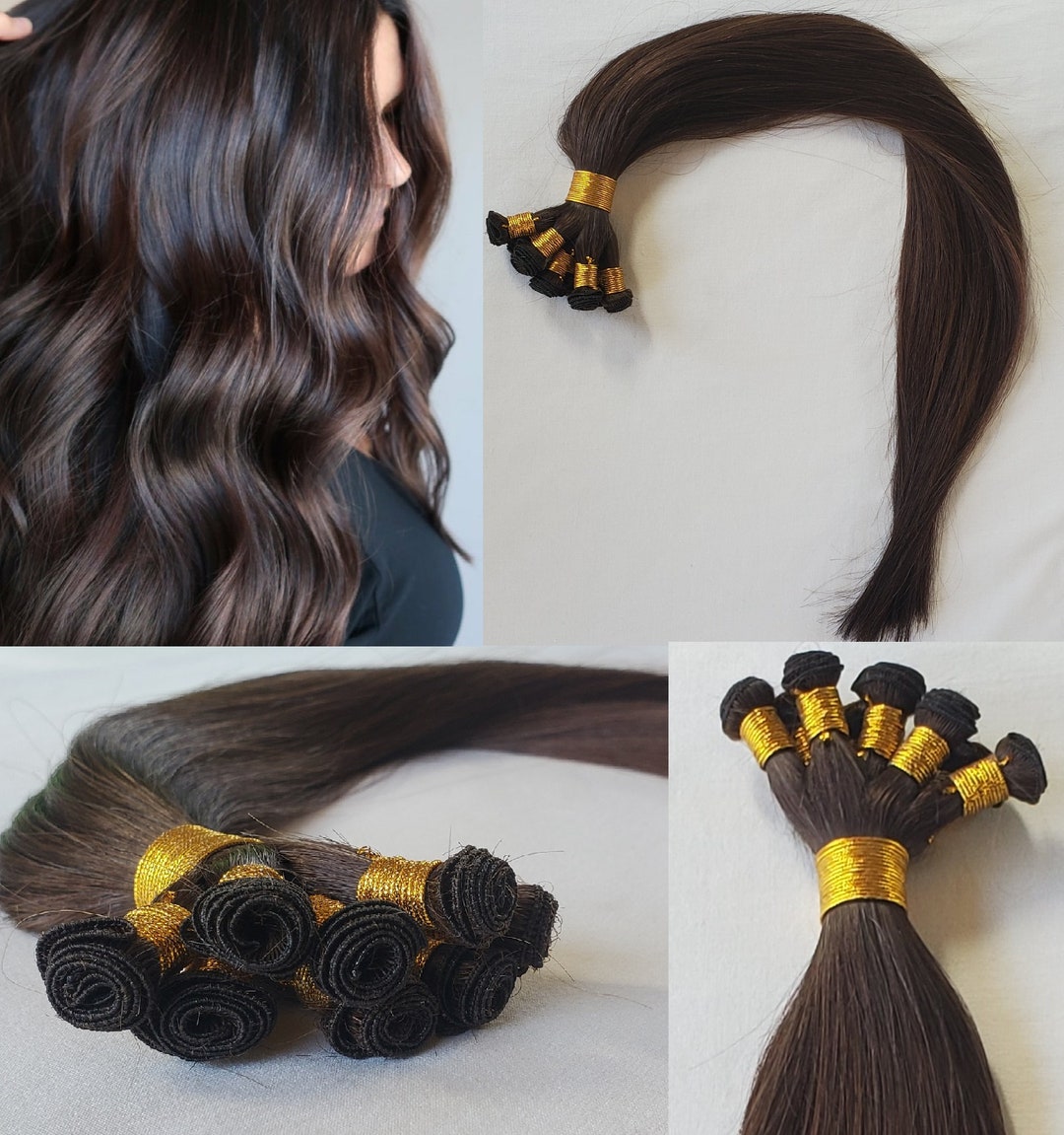 20 Inch Human Hair Extensions, 70g Hand Tied Weft, Sew In Remy Hair Amazon.com : Sew in Bundles Hunan Hair Weft Extensions 20  main image 3