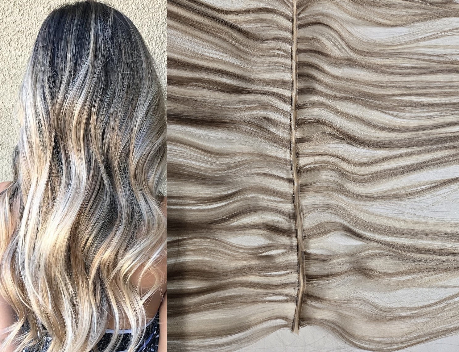 18 Inch Human Hair Weft Extensions 100G Sew In Balayage Highlights Amazon.com : Sew in Weft Hair Extensions Real Human Hair 18  main image 2