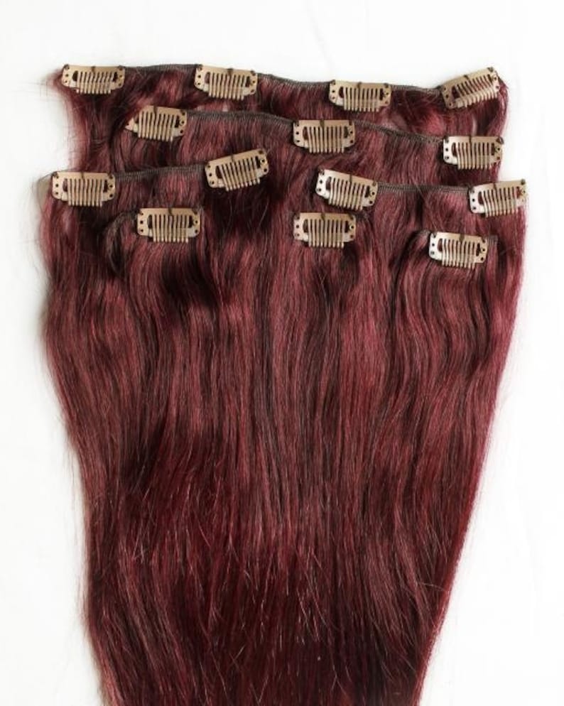 24 Clip in Hair Extensions Real Human Hair 100 gram Clip Etsy