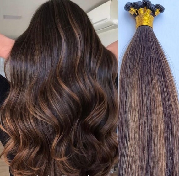 18″, 20″, 22″ Rooted Hand-tied Weft Hair, 100 Grams,100  display picture 3