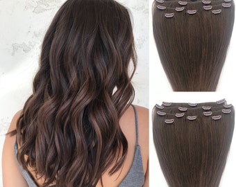 Clip in Hair Extensions Real Human Hair, 20inch 110g/3.8oz, Invisible Remy Human Amazon.com : Lashey Seamless Clip in Hair Extensions Remy  main image 4