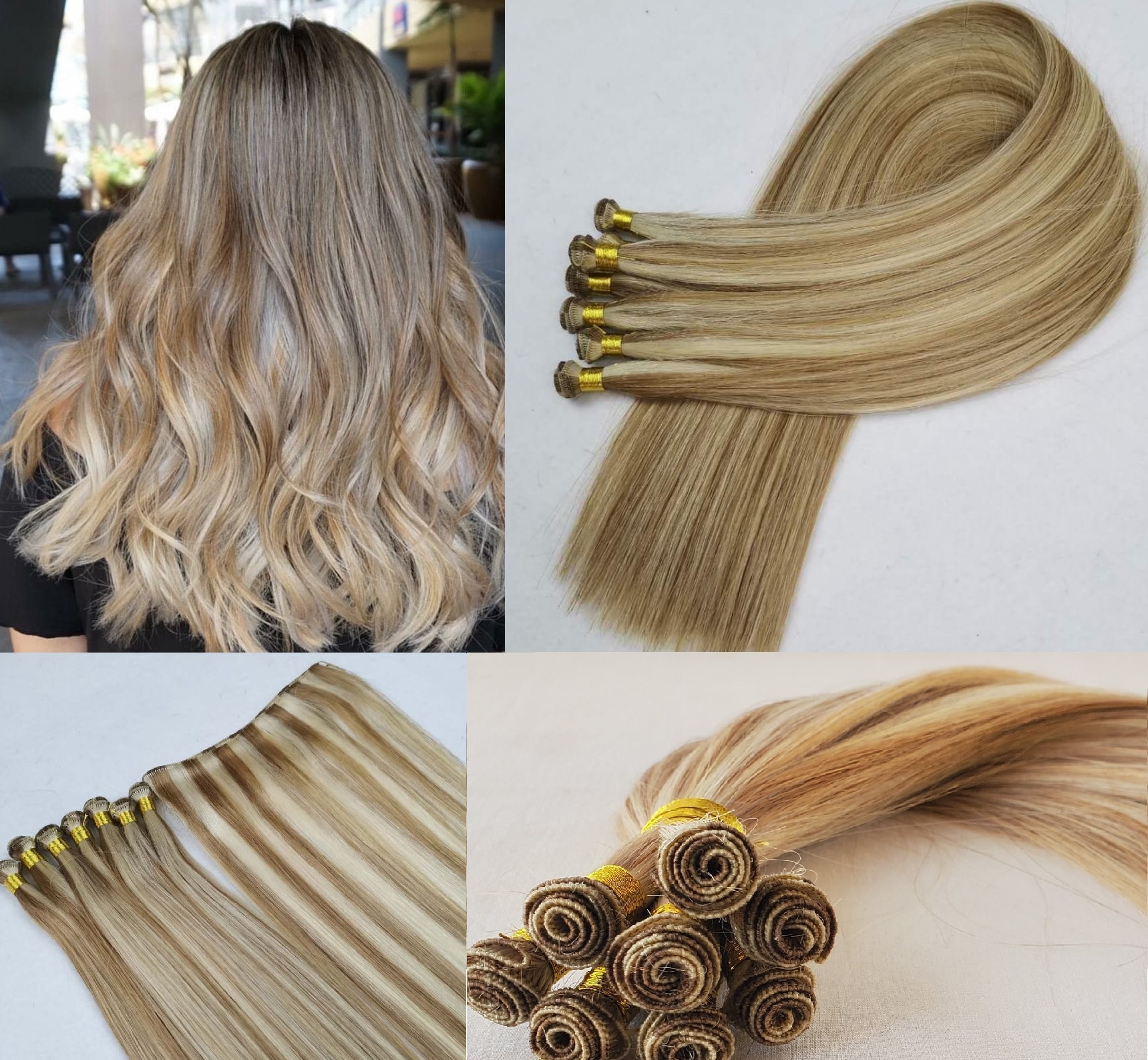 18 Inch Human Hair Extensions, Invisible Weft, Hand-Tied Look, 100g Amazon.com : Hand Tied Weft Hair Extensions Human Hair 100  main image 3