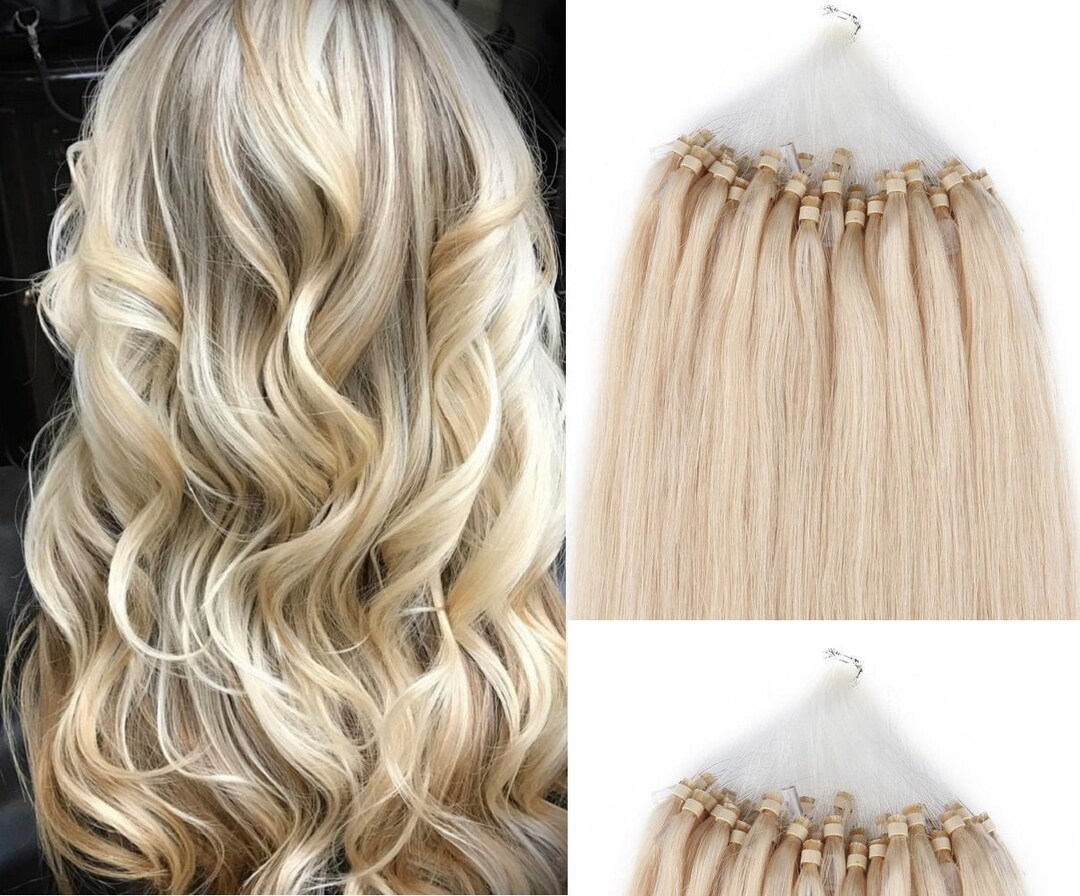 22″ 100 Grams,125 Strands,micro Loop Rings Beads Tipped Human Hair ...