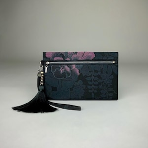 Handmade Silk Clutch Bag | Vintage Japanese Kimono Fabric Evening Purse | Detachable Strap & Beaded Tassel | A Unique Perfect Gift