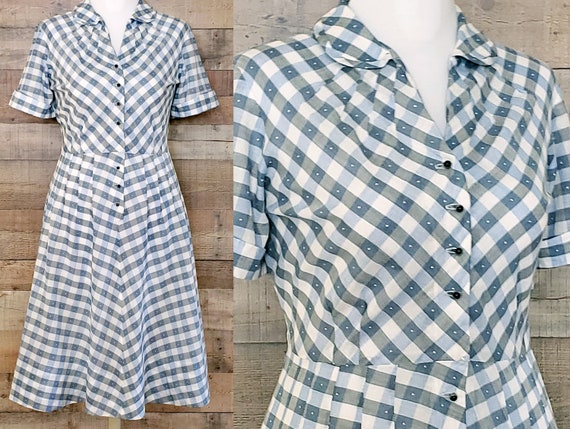 1940s Dress XL Extra Large Shirtwaist Dress