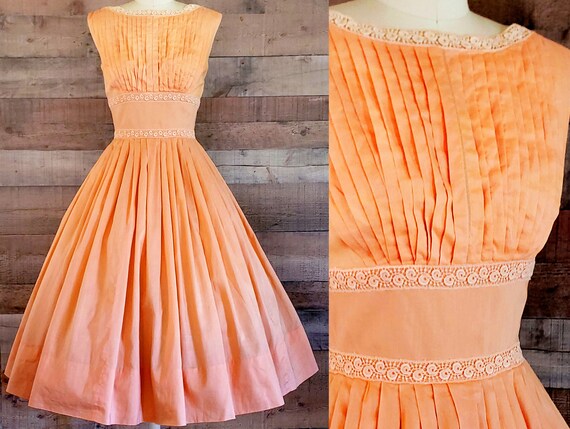 1950s Dress XS R&K Originals Pleated Dress