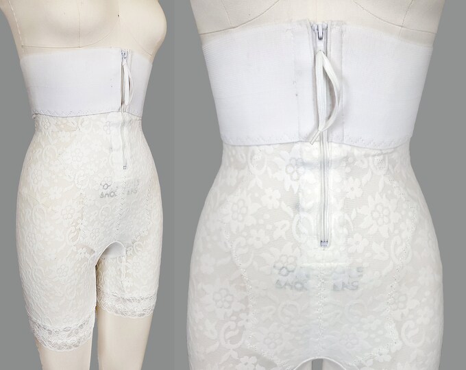 1960s 60s Lace Long Line Girdle XS Extra Small Size 0 Women