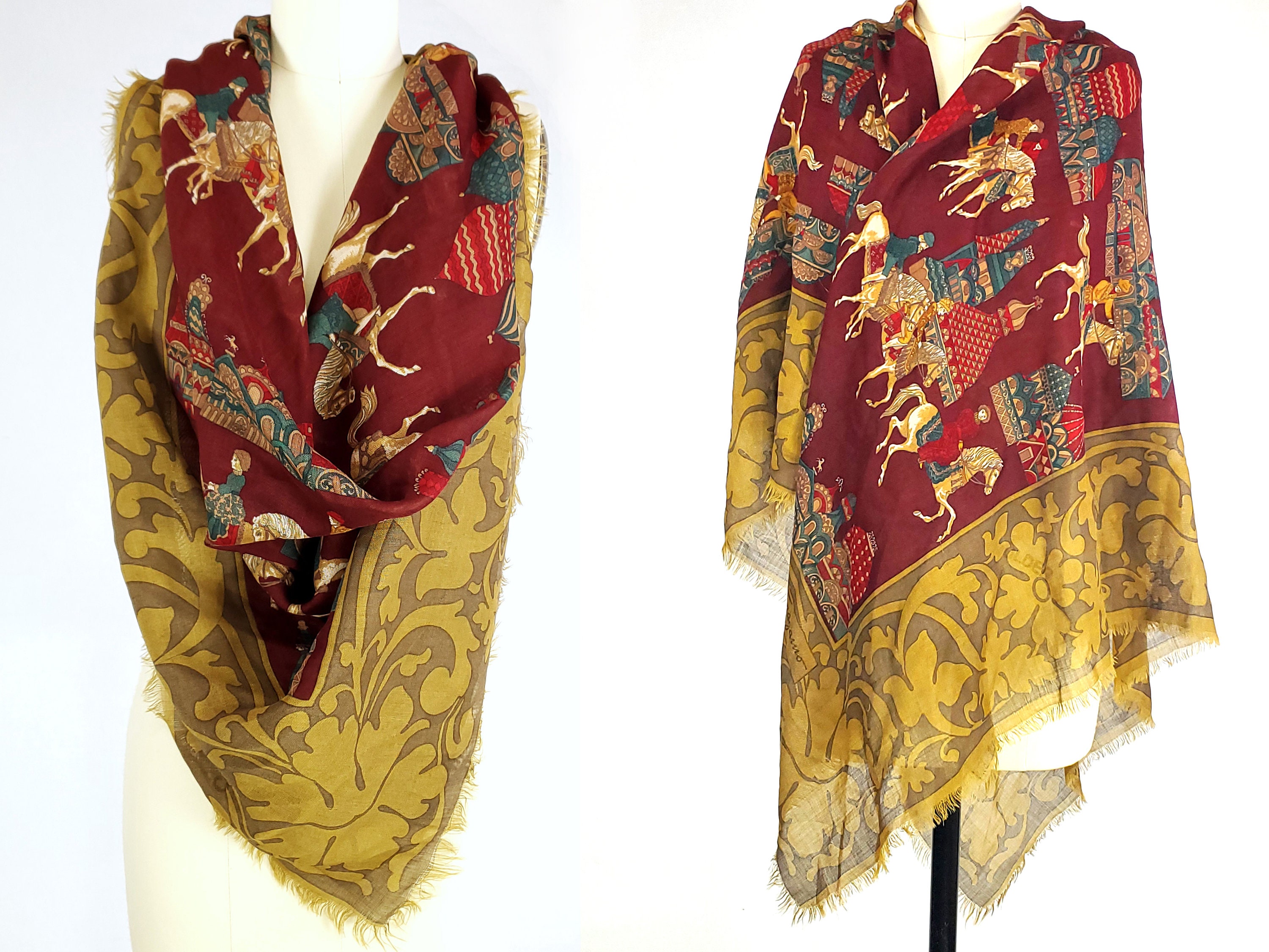 Ferragamo Venus-print silk scarf - Brown