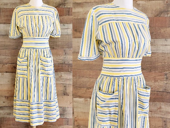 1930s Dress M Medium Cotton Day Dress