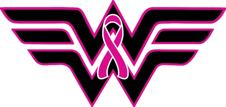 Download Breast Cancer Wonder Woman Ribbon SVG | Etsy