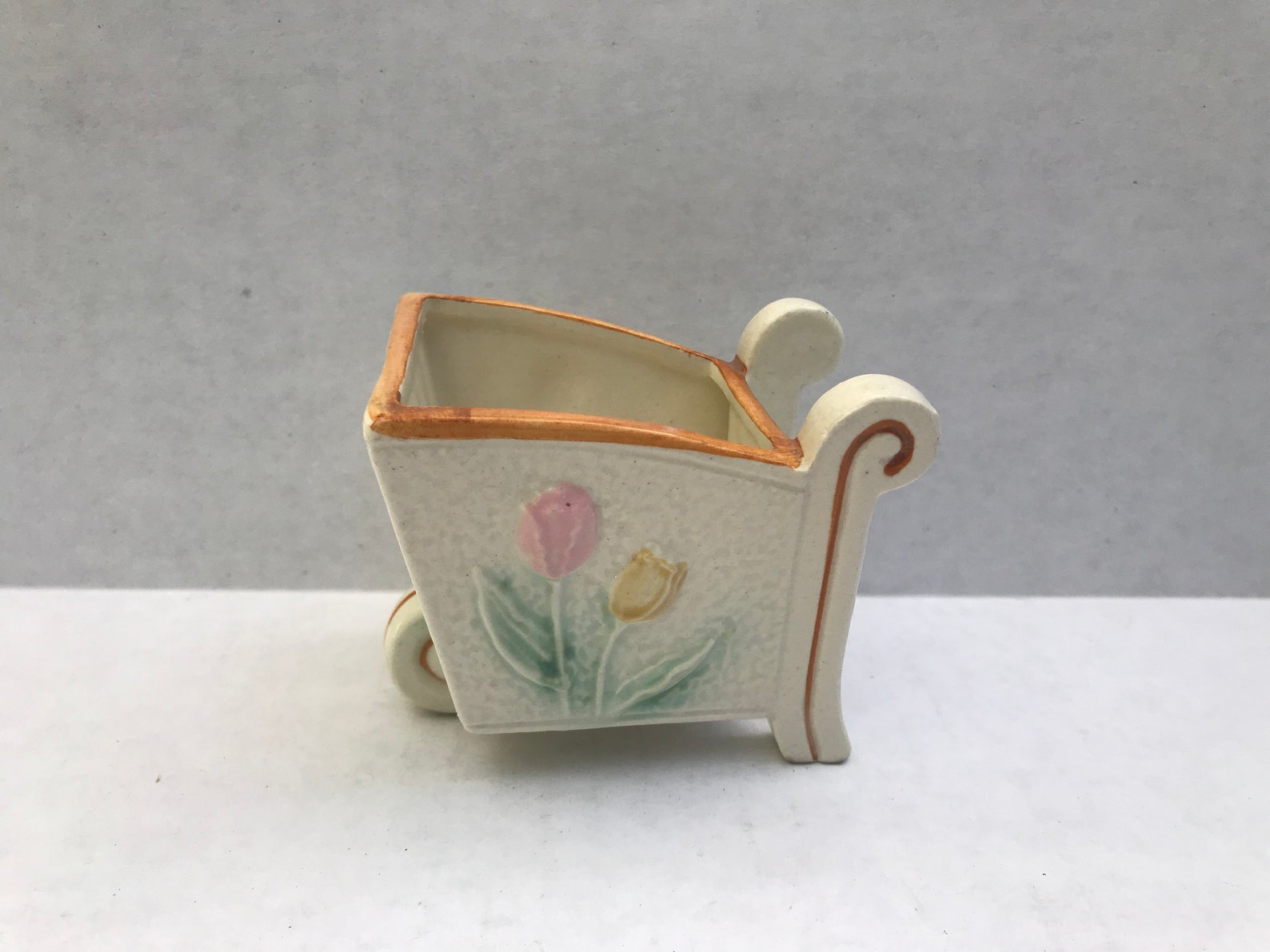 Vintage Japanese Wheelbarrow with Flowers Planter Etsy