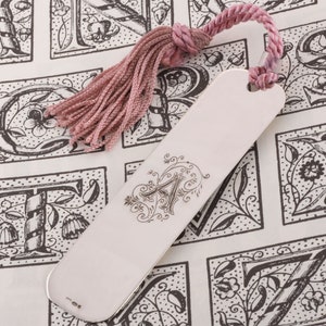 Handmade Sterling Silver Bookmark Hand Engraved Initial Personalised