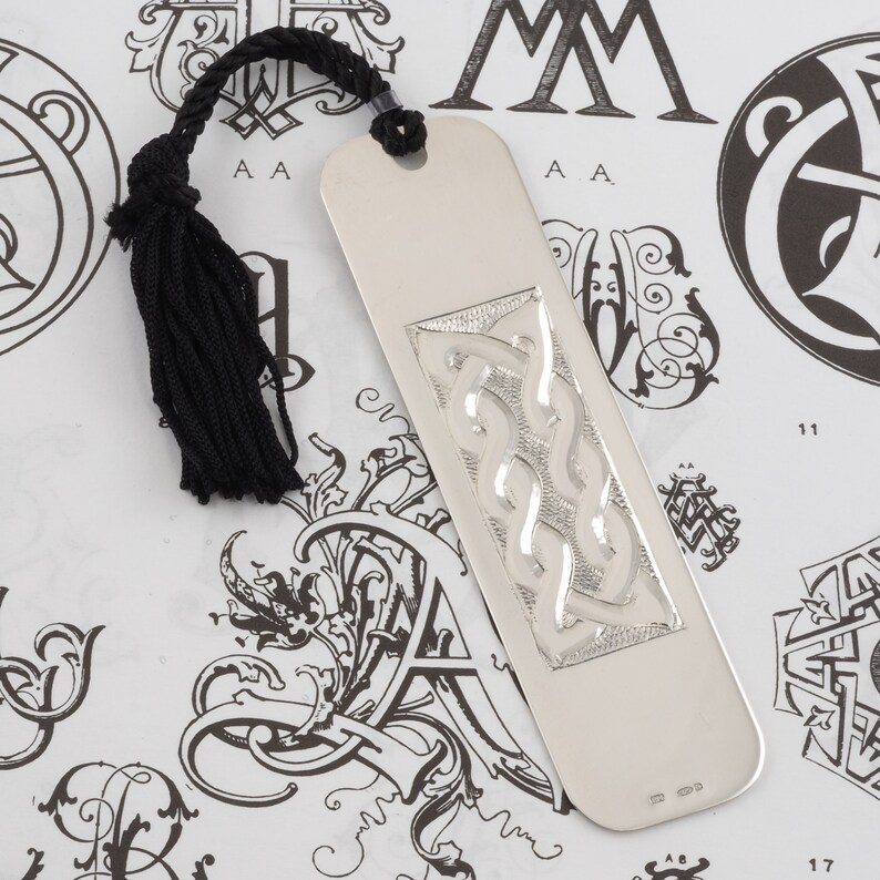 Handmade Sterling Silver Bookmark Hand Engraved Knot Design on Etsy