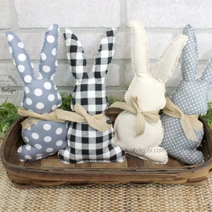 Farmhouse Fabric Easter Bunnies, Stuffed Bunny Rabbit, Spring Decor ...