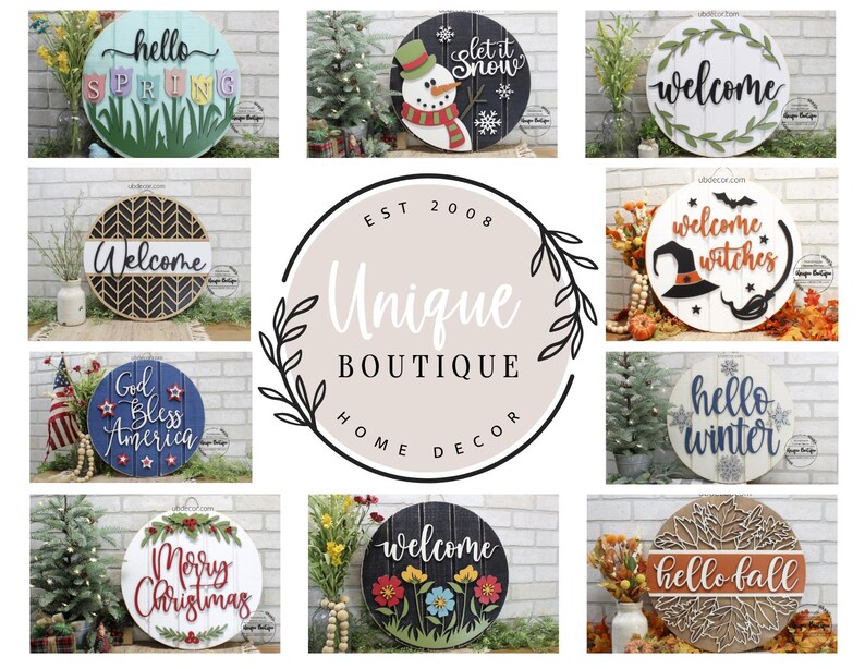 Merry Christmas Door Hanger, Christmas Door signs, Farmhouse Christmas Decor, Round wood shiplap sign, Wreath for front door decor, 19.5" Bild 10