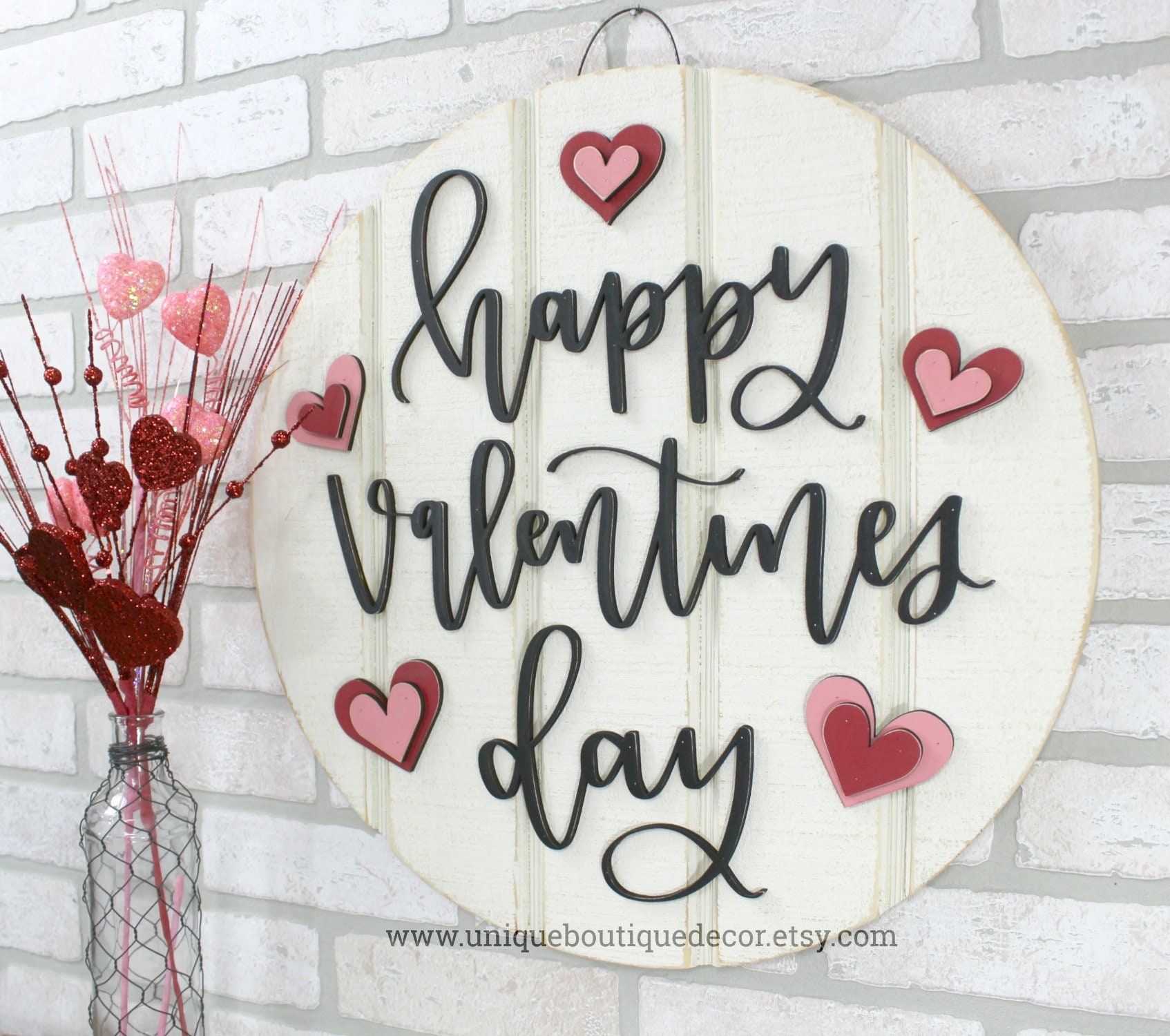 Happy Valentine's Day Shiplap Sign, Wood Door Hanger, Rustic Valentines  Decor, Farmhouse Wall Decor, Valentine Heart Decor, Entry Way Decor 
