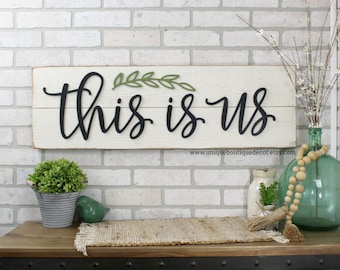 This is Us Sign, Rustic Wall decor, Shiplap Sign, Wedding anniversary gift, 35x11, Modern Farmhouse wall Decor, Rustic Home Decor