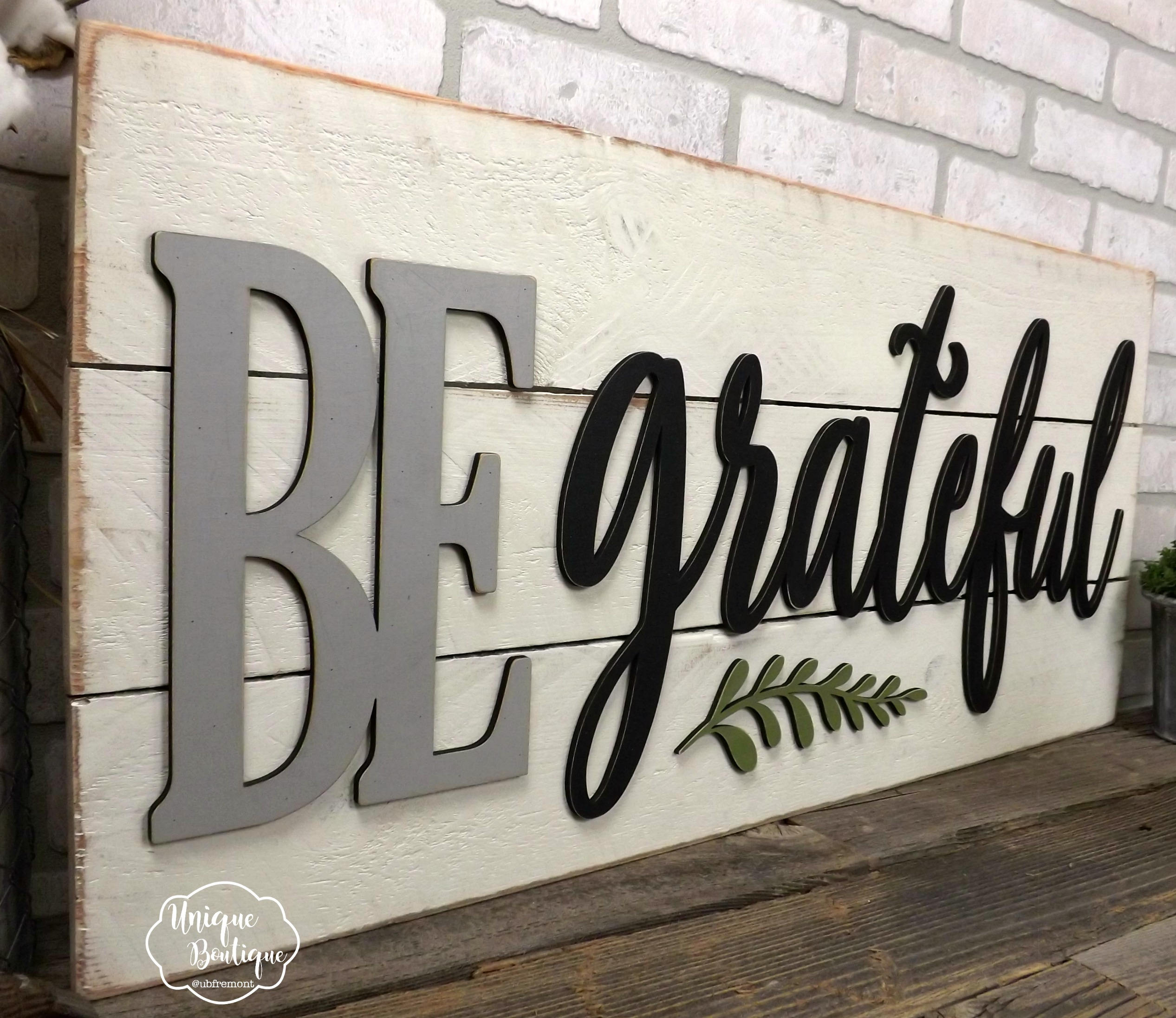 BE Grateful Sign Farmhouse wall Decor fixer upper style Etsy