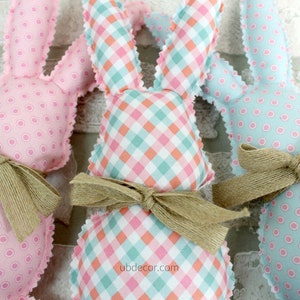 Fabric Easter Bunnies, Stuffed Bunny Rabbit, Spring Farmhouse Decor ...