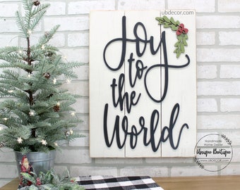 Joy to the World Shiplap Sign, Rustic wood Christmas Decor, Wood sign 23x17, Farmhouse wall decor, Wooden Christmas Signs, Rustic Christmas