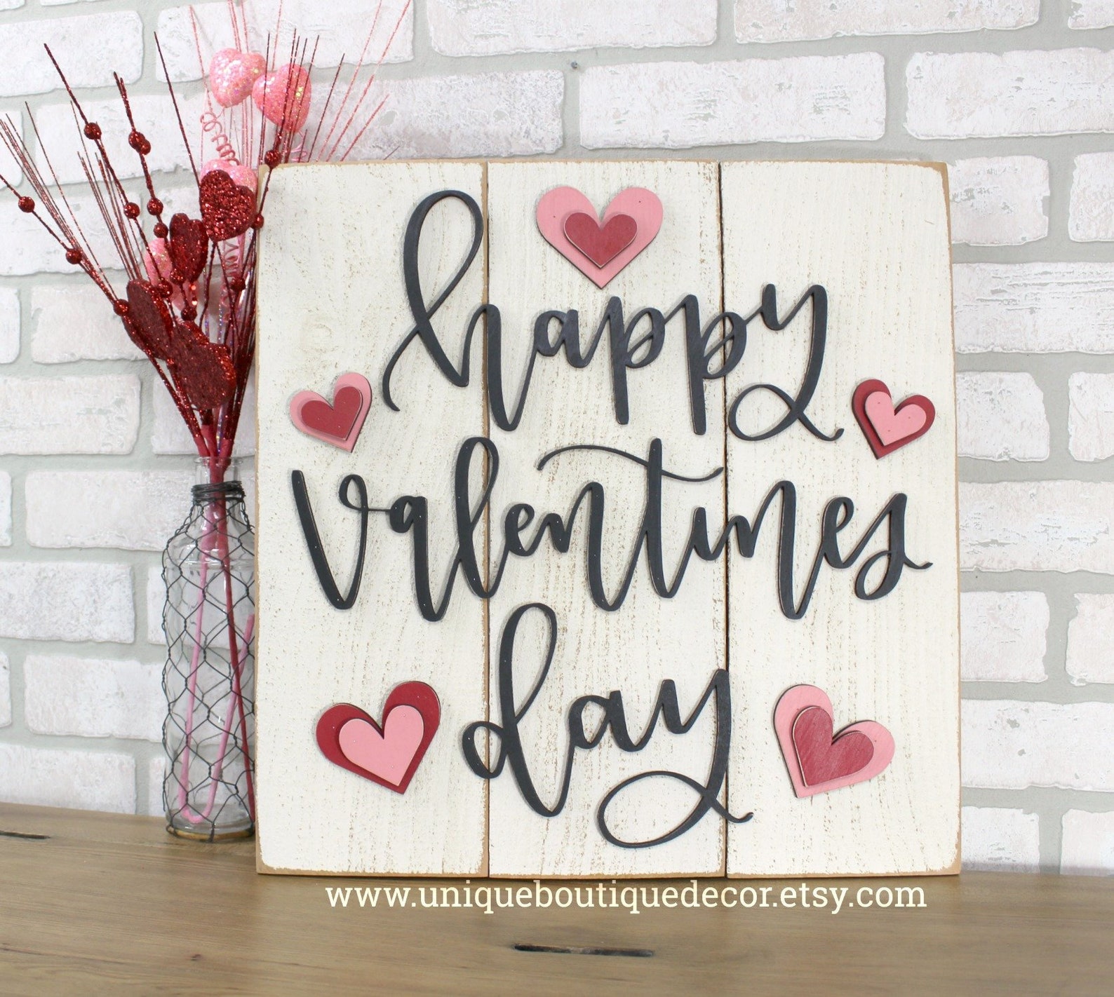 Happy Valentine's Day Wood Shiplap Sign