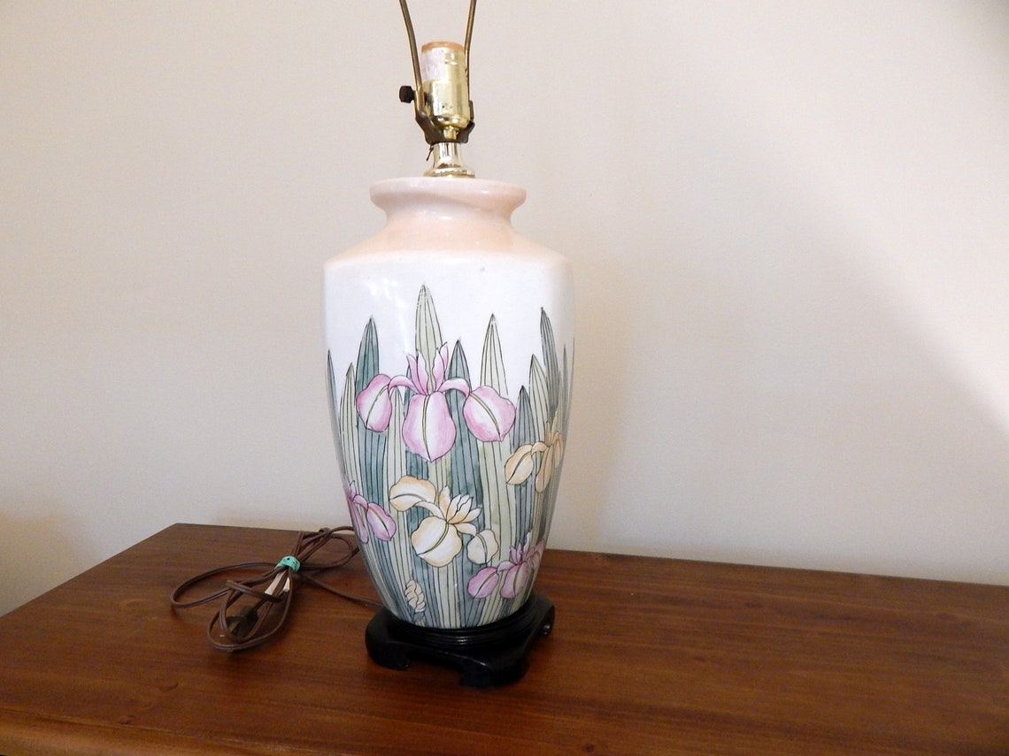 Vintage Floral Lamp Hand painted vase style Lamp Etsy