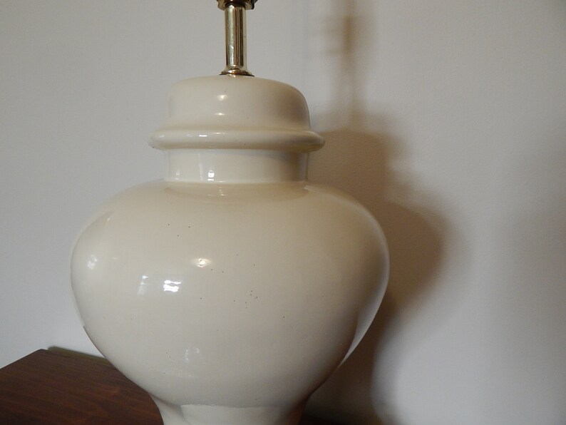 Vintage Ginger Jar Lamp Cream Lamp Large Lamp Etsy